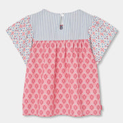 Rear view of the Boboli patterned blouse.