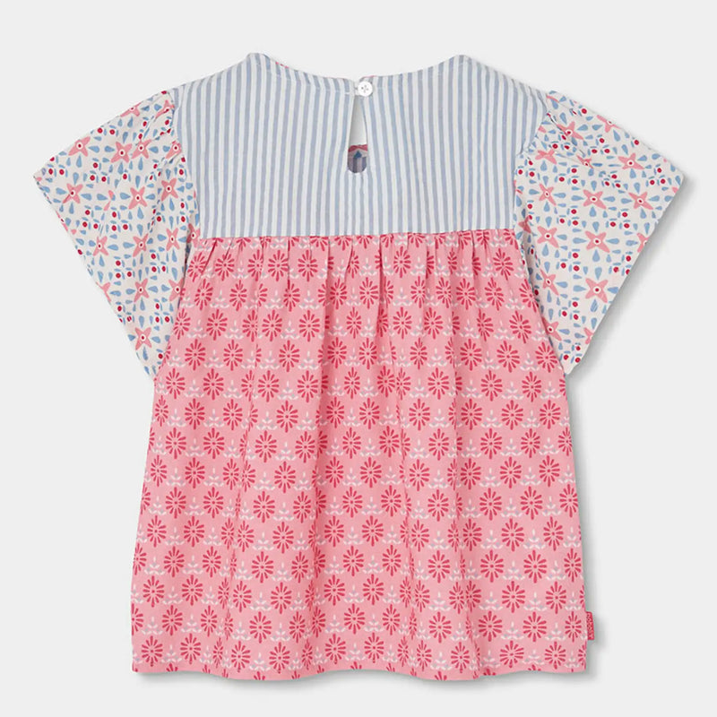 Rear view of the Boboli patterned blouse.