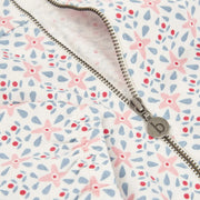 Boboli patterned hoodie with logo zipper tag.