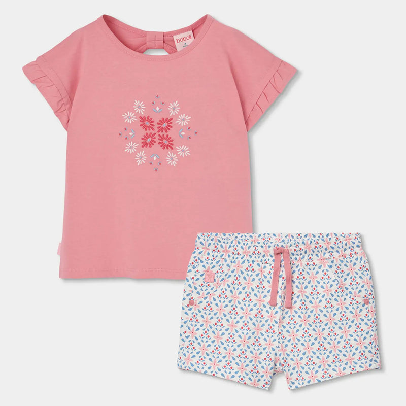Boboli girl's patterned shorts set - 303141.
