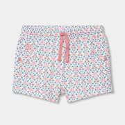 Boboli white patterned track shorts. 