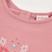 Boboli girl's t-shirt with embroidered flower design.