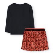 Back of the Boboli girl's printed skirt set.