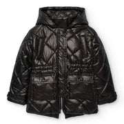Boboli girl's black puffer jacket - 422200.