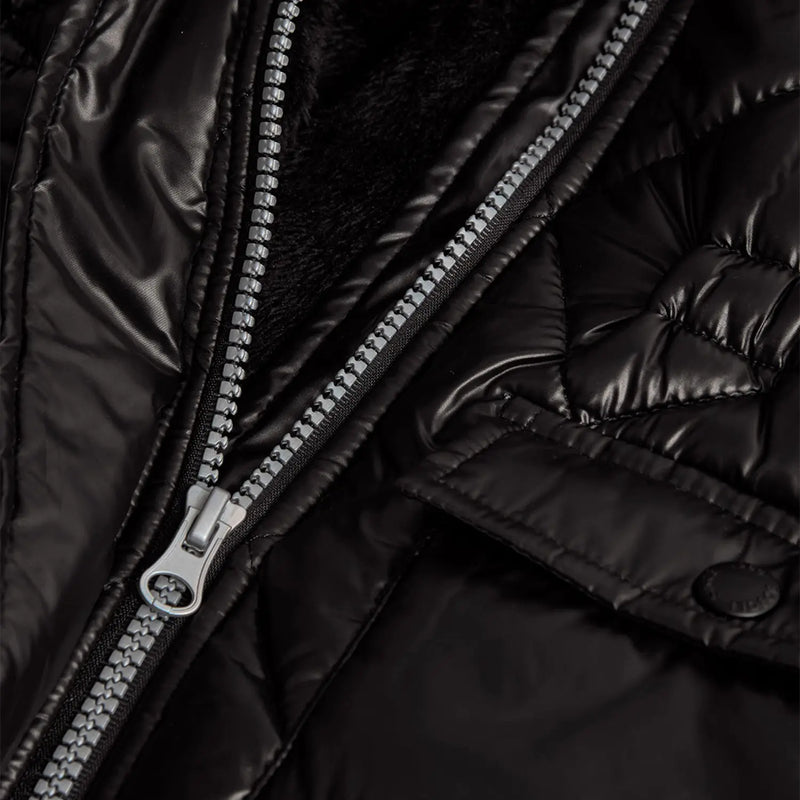 Boboli puffer jacket with soft sheen finish.