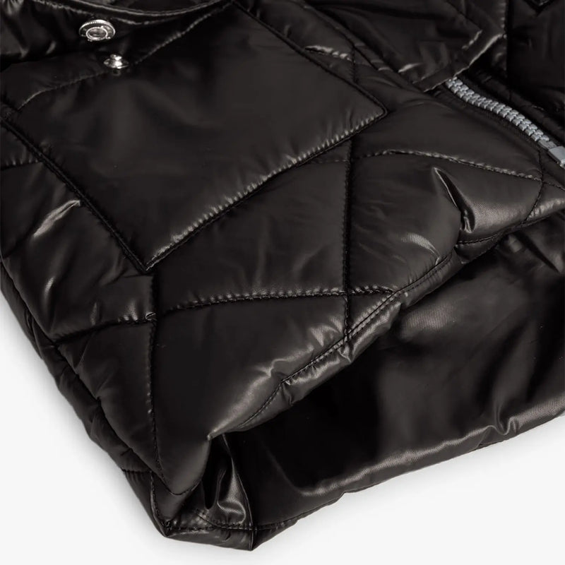 Closer look at the Boboli puffer jacket showing detail of the diamond stitching