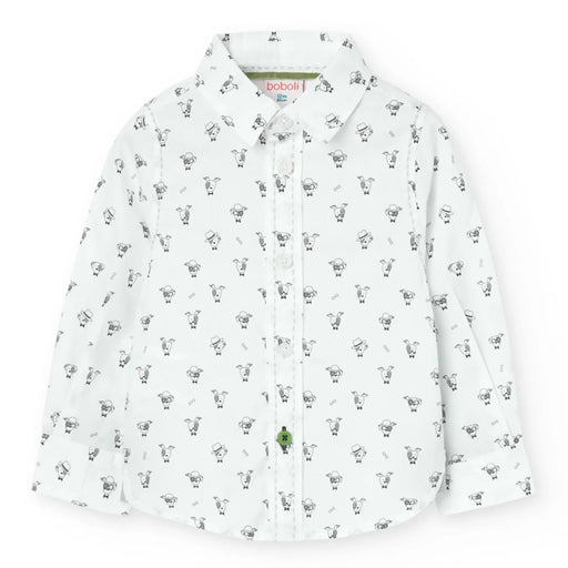 Boboli boy's white puppy print shirt - 719232.