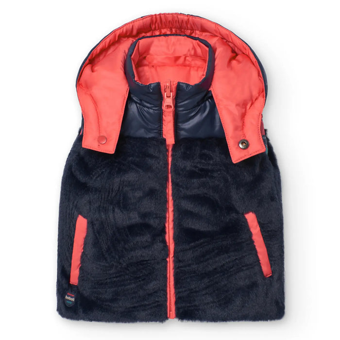 Boboli reversible gilet with faux fur side.