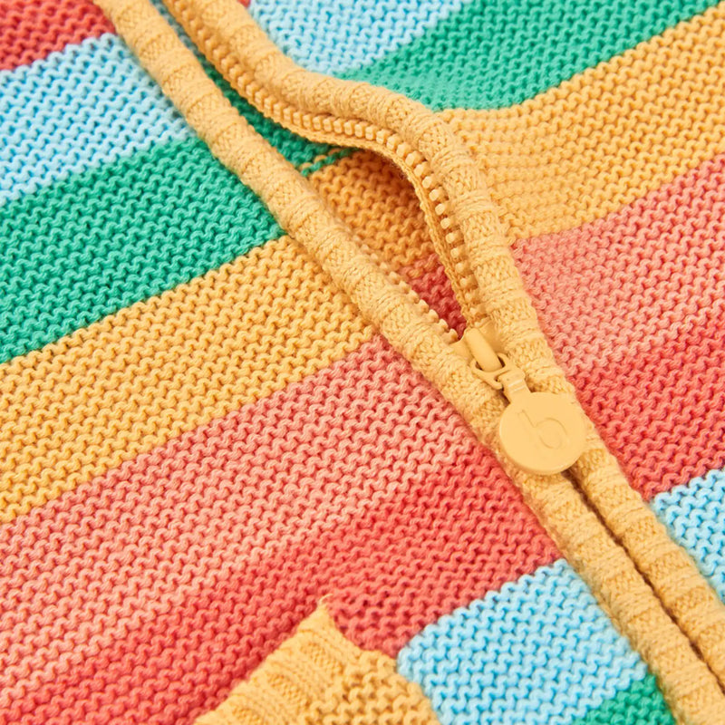 Closer look at the Boboli striped cardigan.