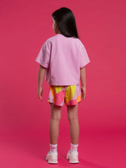 Back of the Bonini purple shine cropped t-shirt.