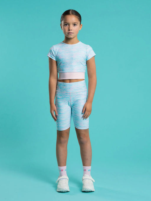 Girl wearing the Bonini soul bicycle shorts.