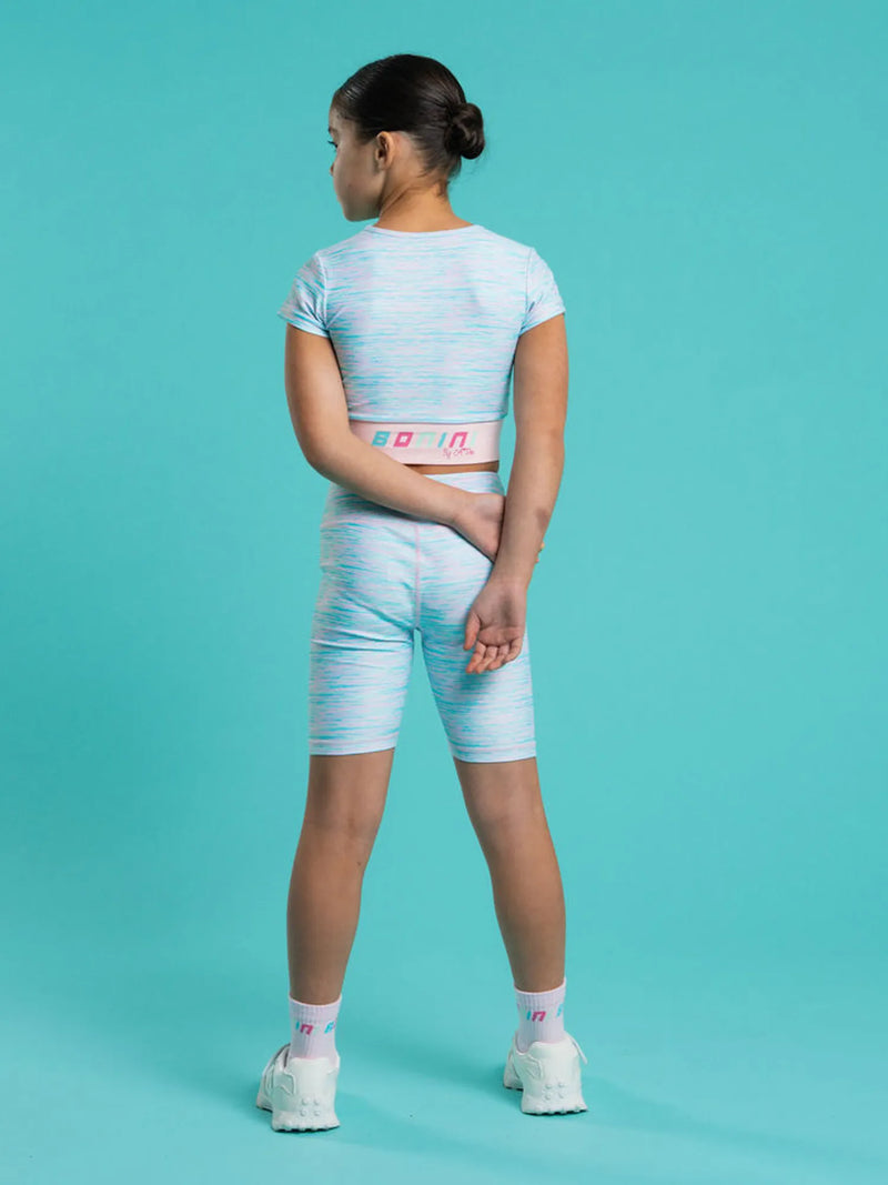 Bonini soul bicycle shorts, modelled by girl.