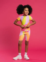 Girl modelling the Bonini soul bicycle shorts.