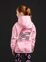 Bonini sparkle hoodie with large monogram logo on the back.