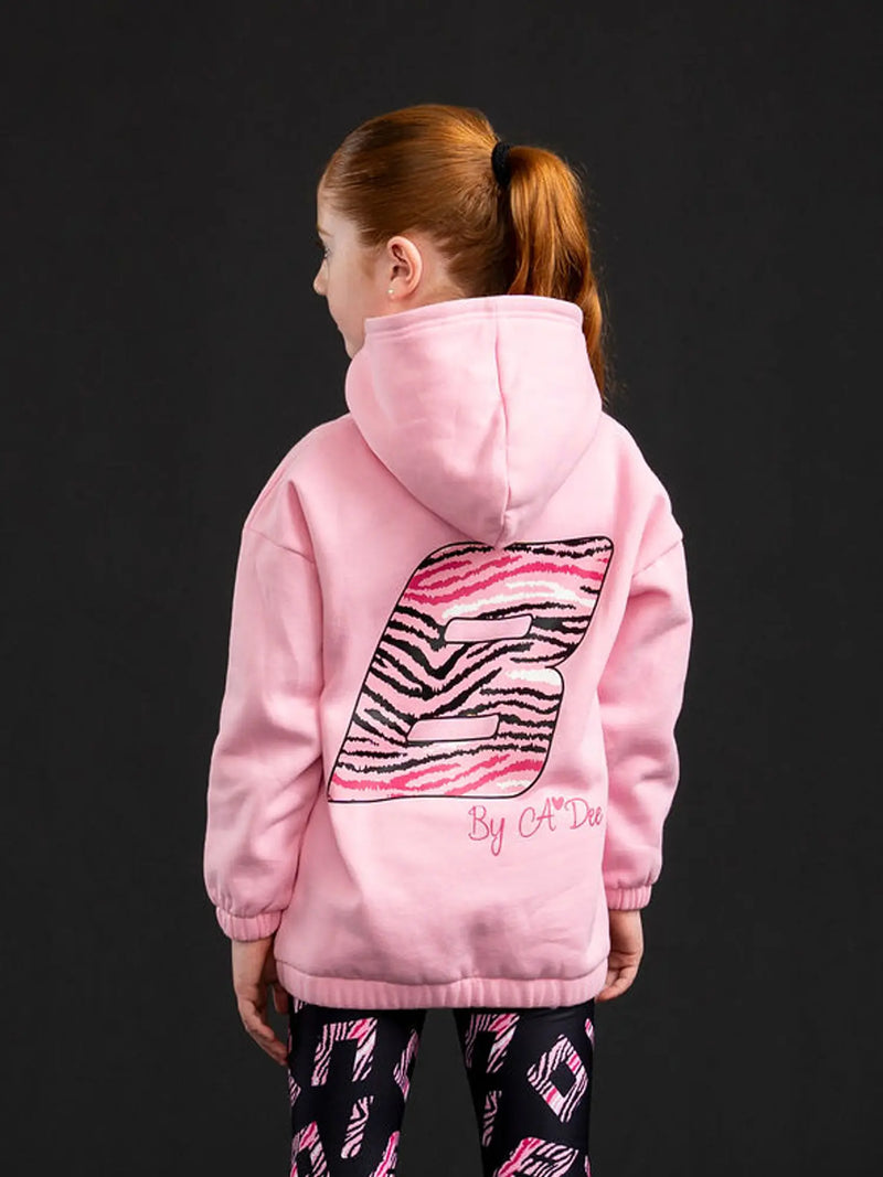Bonini sparkle hoodie with large monogram logo on the back.