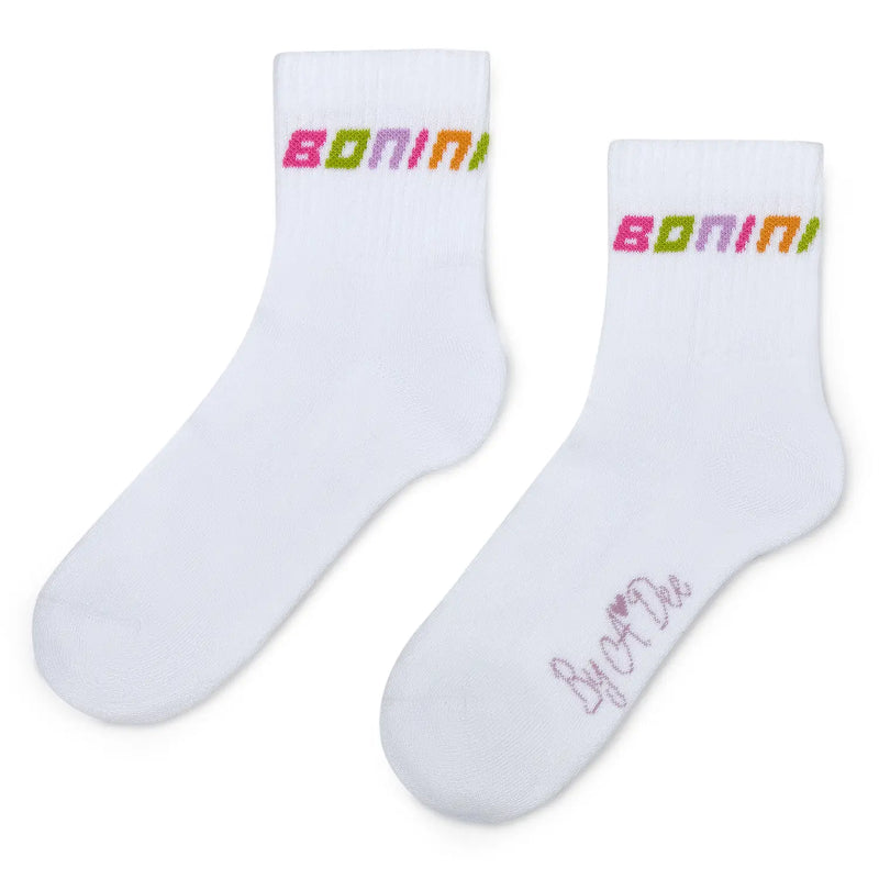 Back of the Bonini white twirl socks.