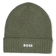 BOSS boy's green beanie hat - j52616.