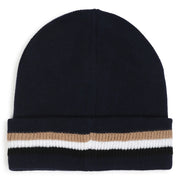 Back of the BOSS navy beanie hat.