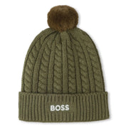 BOSS boy's green bobble hat - j52656.