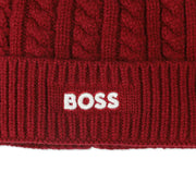 Closer view of the BOSS bobble hat.