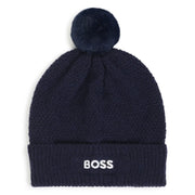 BOSS boy's navy bobble hat - j53576.