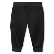 Back of the BOSS black cargo joggers.