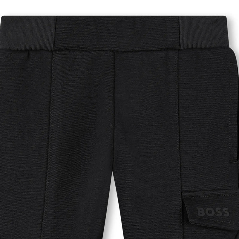 Closer look at the BOSS cargo joggers.