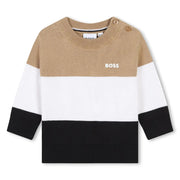 BOSS baby boy's colourblock jumper - j51288.