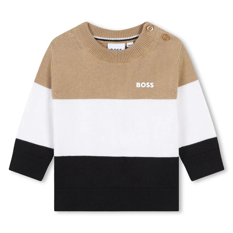 BOSS baby boy's colourblock jumper - j51288.