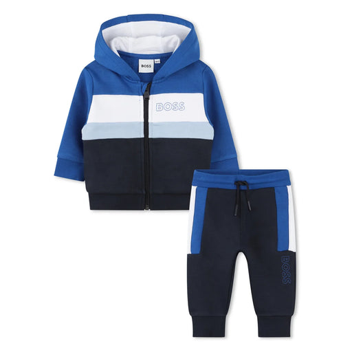 BOSS navy colourblock tracksuit - j50623.