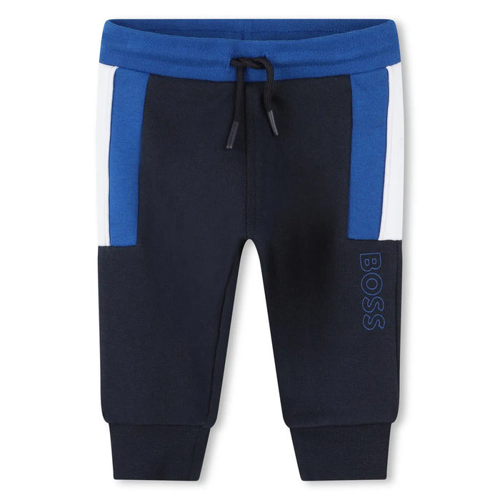 BOSS boy's navy track bottoms.