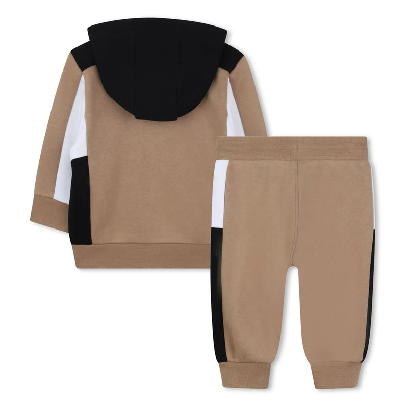 Back of the BOSS brown colourblock tracksuit.