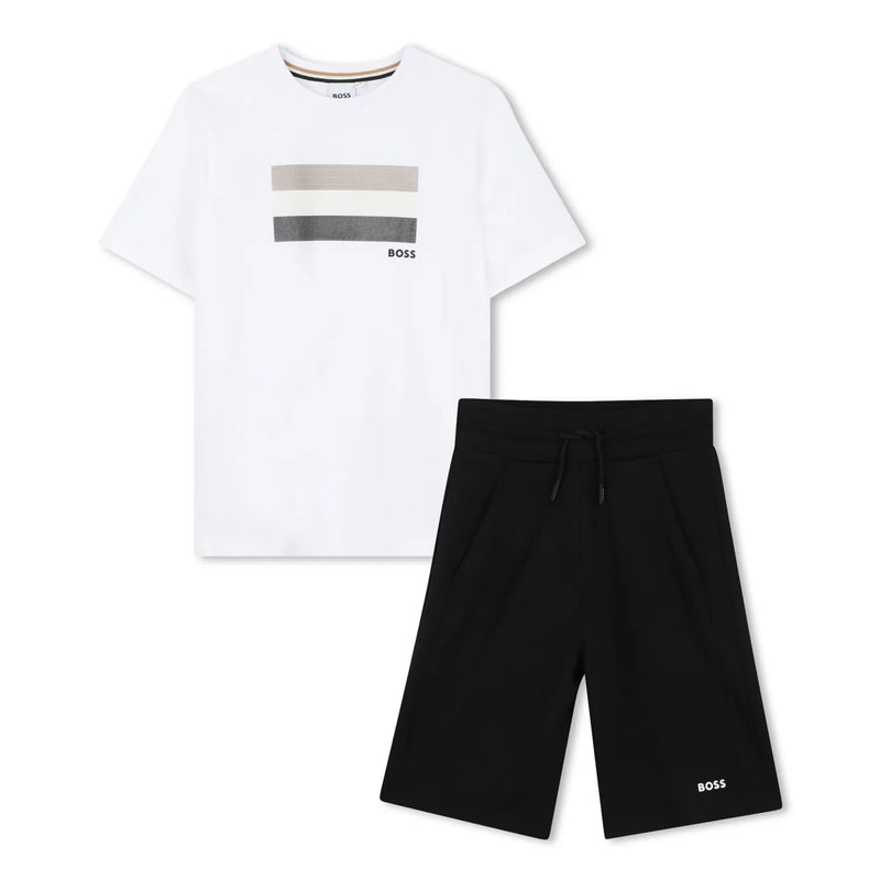 BOSS boy's flag logo shorts set - j52979.