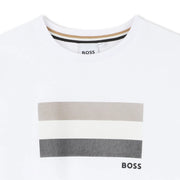 Closer look at the BOSS flag logo t-shirt.