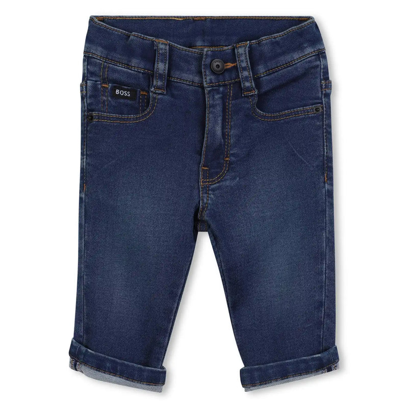 BOSS baby boy's turn up jeans - j52439.