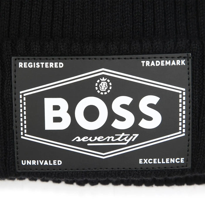 Closer look at the BOSS logo hat.