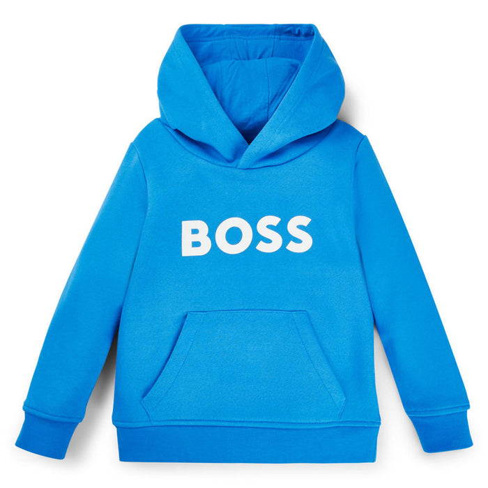 BOSS blue logo hoodie - j25q15.