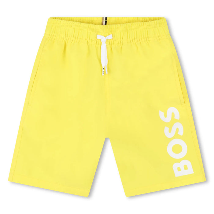 BOSS yellow logo swim shorts - j50569.