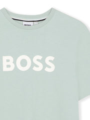 Closer look at the BOSS logo t-shirt.
