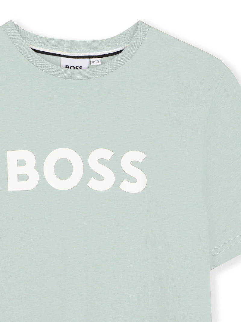 Closer look at the BOSS logo t-shirt.