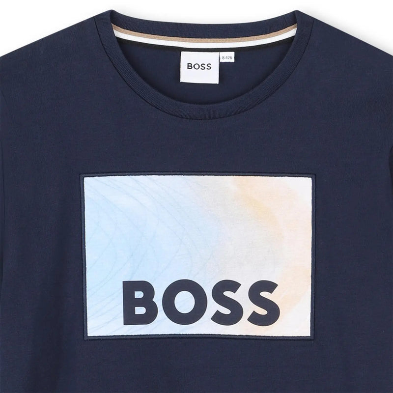 BOSS L/S Logo T-Shirt - Navy