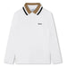 BOSS boy's white long sleeve polo shirt - j25o94.