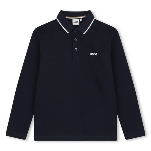 BOSS navy l/s polo shirt - j51171.