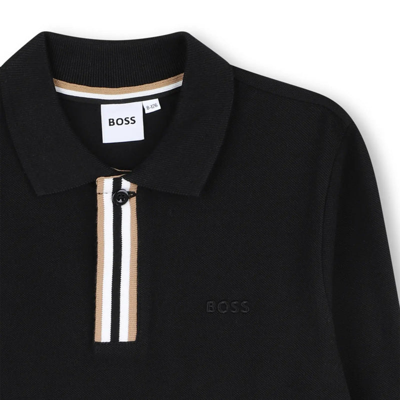 BOSS L/S Polo Shirt - Black