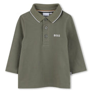 BOSS baby boy's long sleeve polo shirt - j52449.