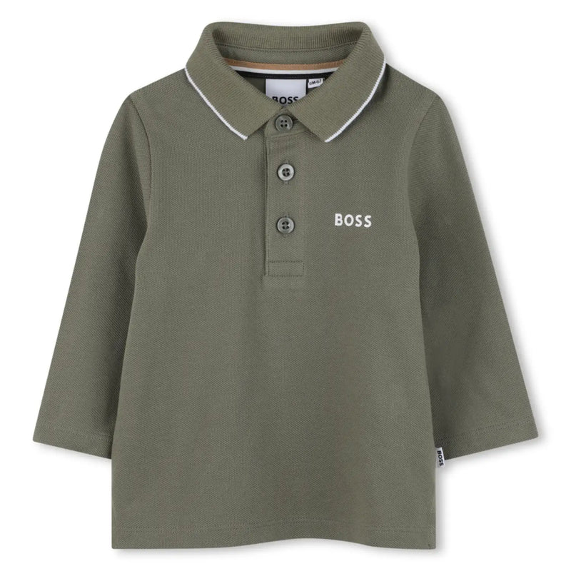 BOSS baby boy's long sleeve polo shirt - j52449.
