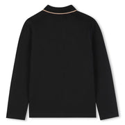 Back of the BOSS long sleeve polo shirt.