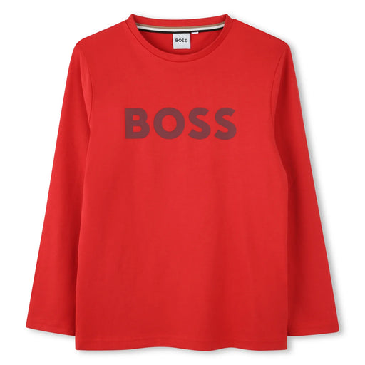 BOSS boy's red l/s t-shirt - j51211.