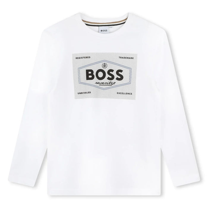 BOSS white l/s t-shirt - j51221.