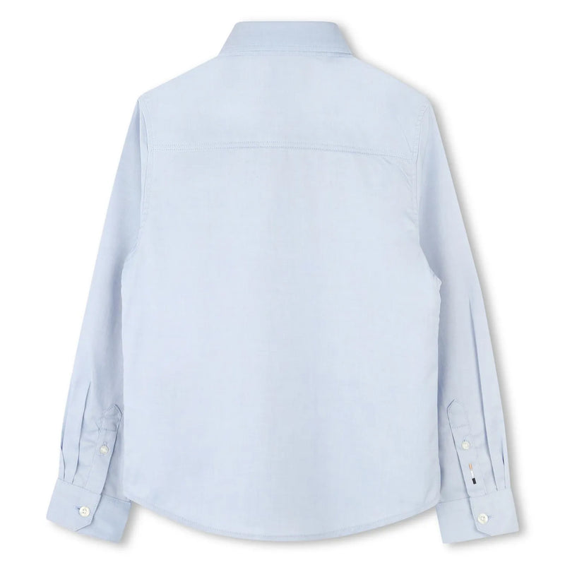 Rear view of the BOSS oxford shirt.